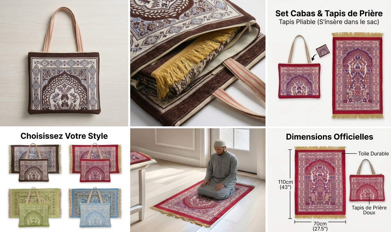 Tapis de Prière + Tote Bag Assorti — Le Compagnon du Vendredi