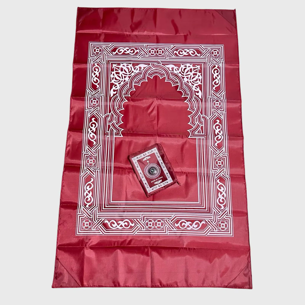 Pack de 4 tapis de prière musulmans de poche portables – Noir, Bleu, Rouge et Vert
