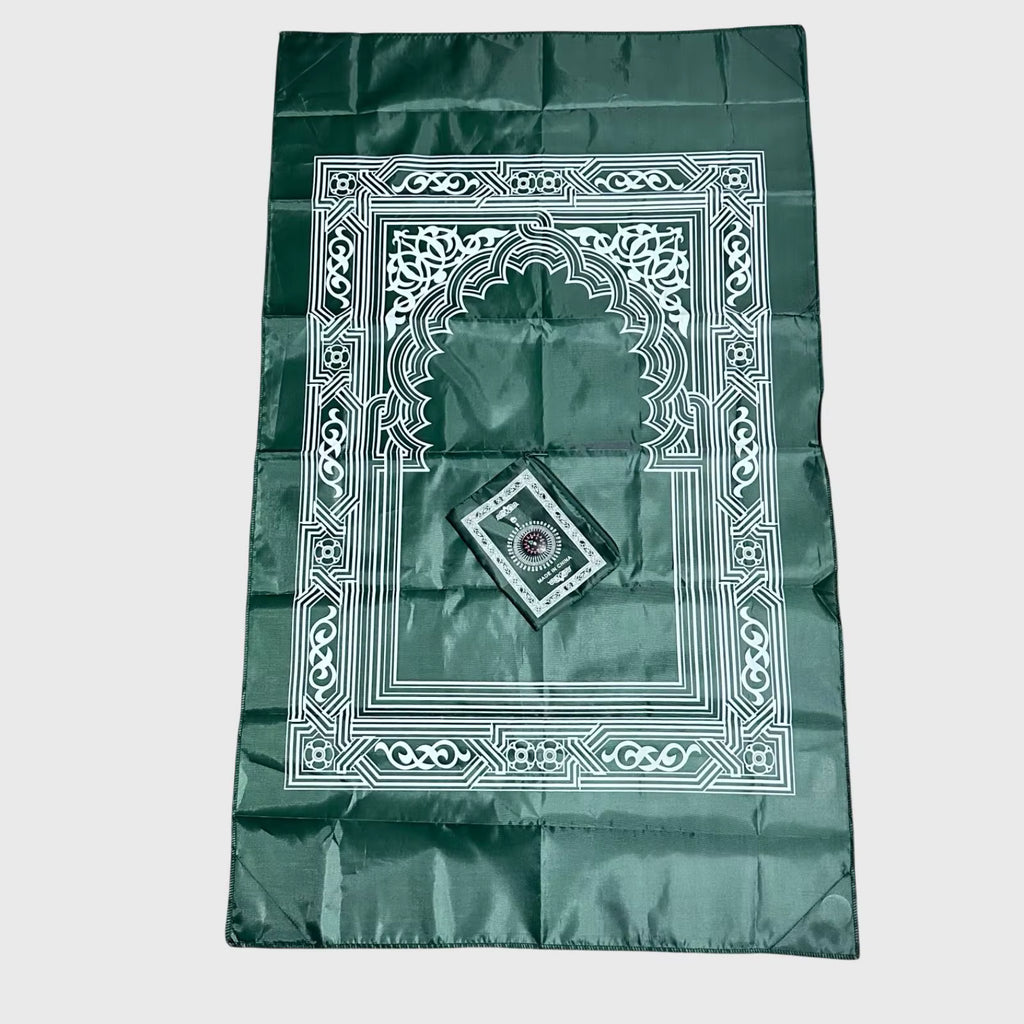 Pack de 4 tapis de prière musulmans de poche portables – Noir, Bleu, Rouge et Vert